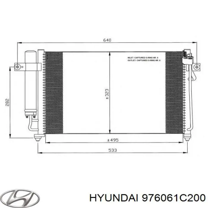 Конденсатор кондиціонера Hyundai/Kia 976061C200 ціна, від 74.76 USD