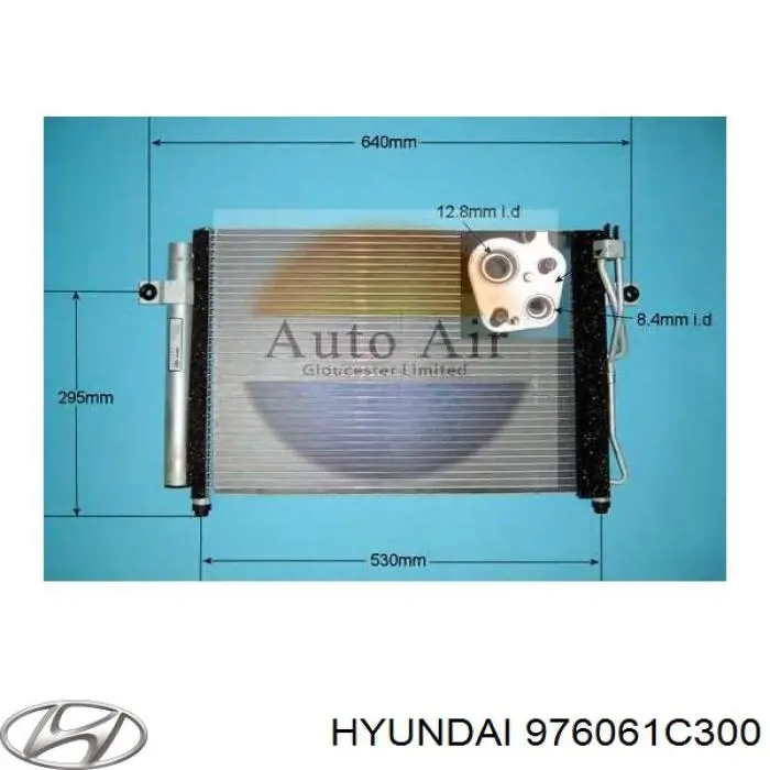 Конденсатор кондиціонера Hyundai/Kia 976061C300 ціна, від 73.50 USD