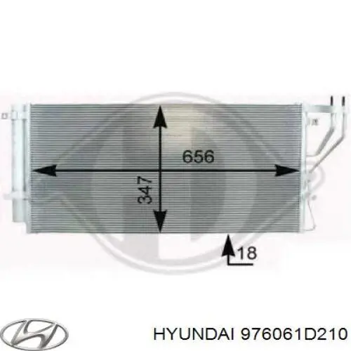 Конденсатор кондиціонера Hyundai/Kia 976061D210 ціна, від 79.17 USD