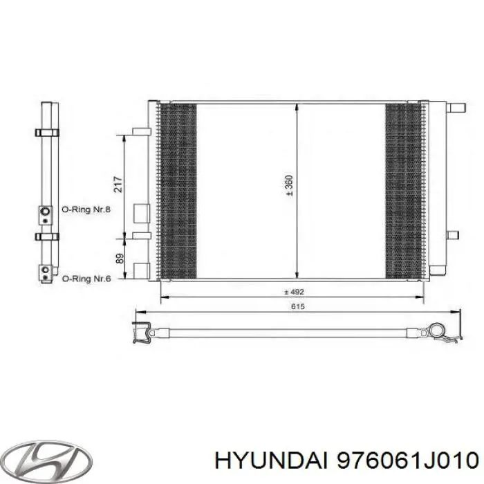Конденсатор кондиціонера Hyundai/Kia 976061J010 ціна, від 77.77 USD