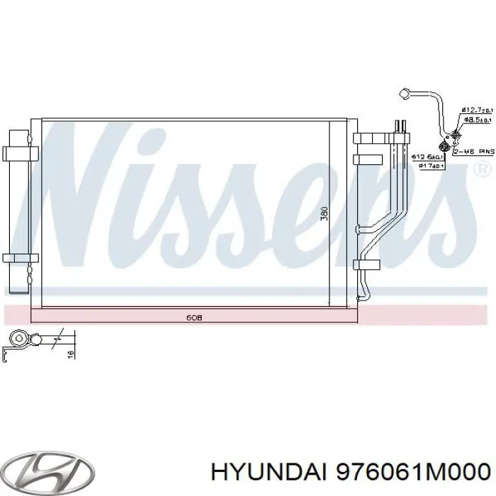 Купити 976061M000 Hyundai/Kia Радіатор системи охолодження кондиціонера