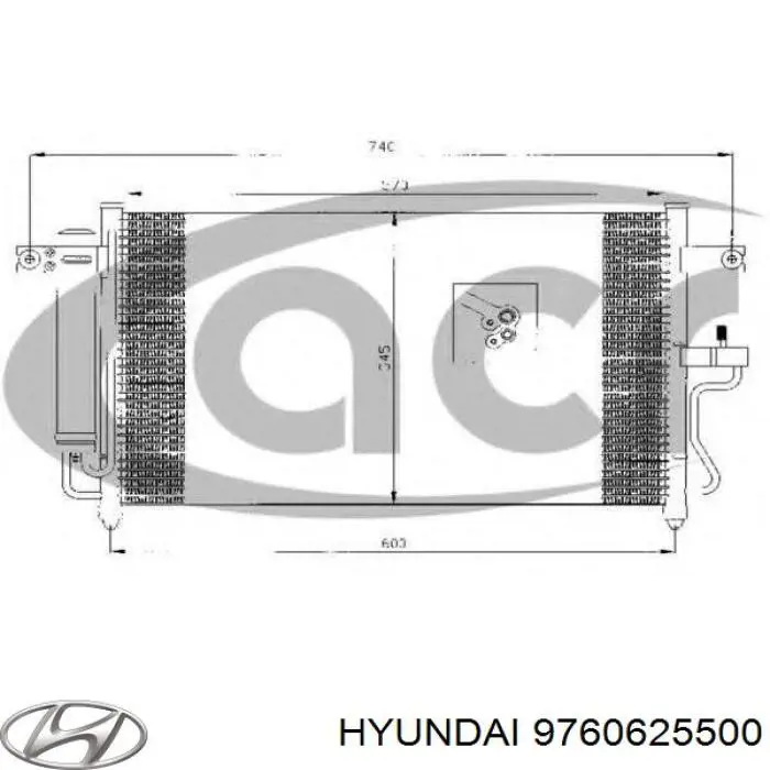 Конденсатор кондиціонера Hyundai/Kia 9760625500 ціна, від 66.44 USD