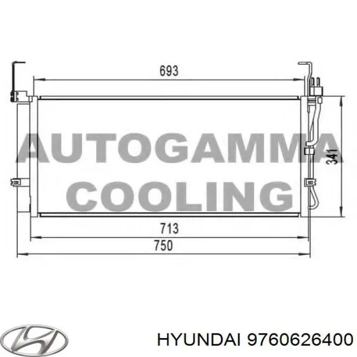 9760626400 Hyundai/Kia радіатор кондиціонера