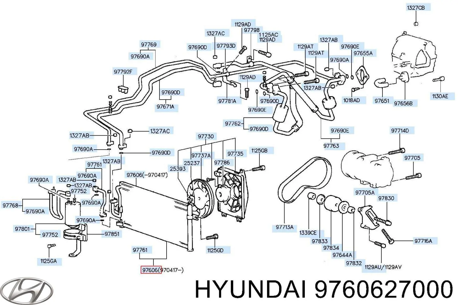 Конденсатор кондиціонера Hyundai/Kia 9760627000 ціна, від  USD