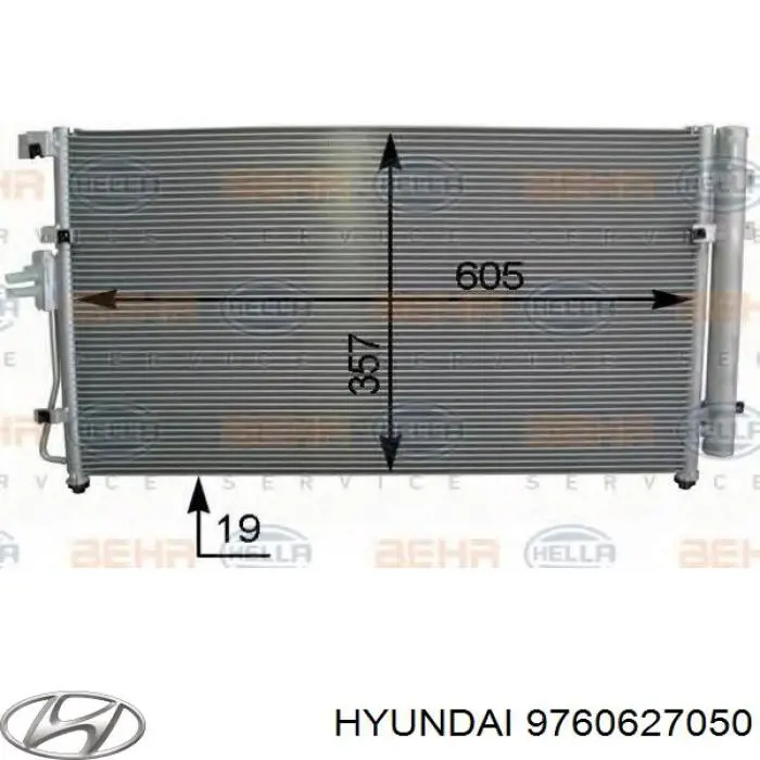 Конденсатор кондиціонера Hyundai/Kia 9760627050 ціна, від  USD
