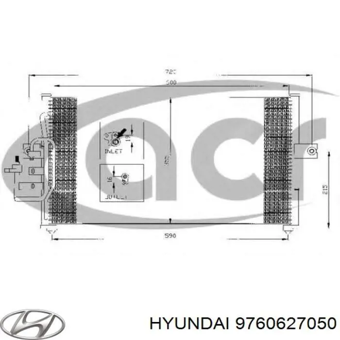 Купити 9760627050 Hyundai/Kia Радіатор системи охолодження кондиціонера