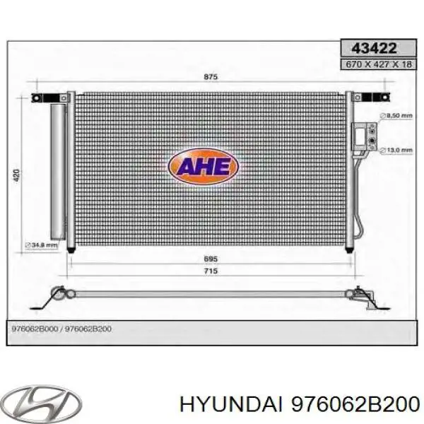 Купити 976062B200 Hyundai/Kia Радіатор системи охолодження кондиціонера