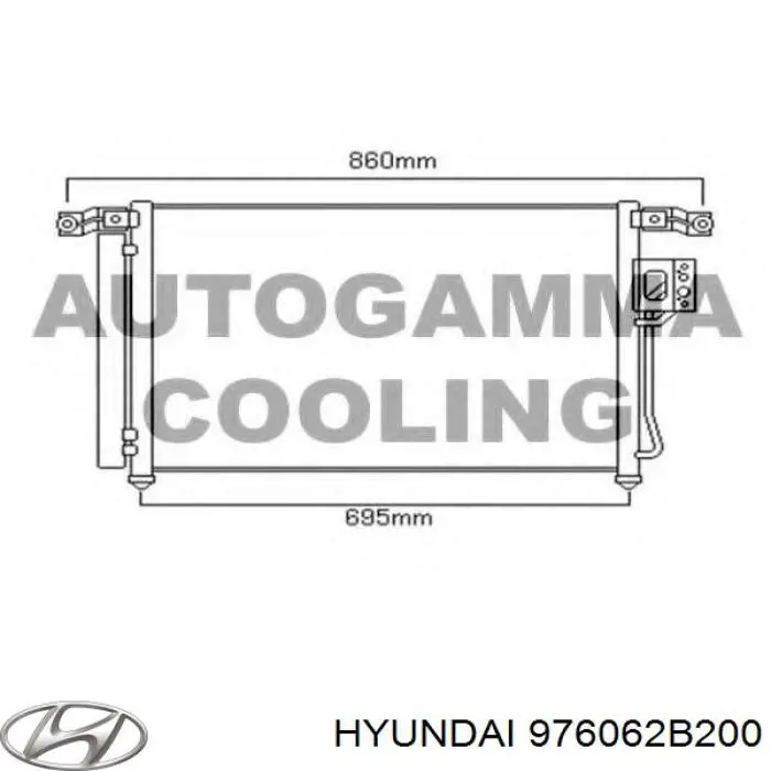 Конденсатор кондиціонера Hyundai/Kia 976062B200 ціна, від 74.73 USD