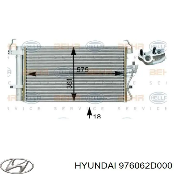 Конденсатор кондиціонера Hyundai/Kia 976062D000 ціна, від 78.89 USD