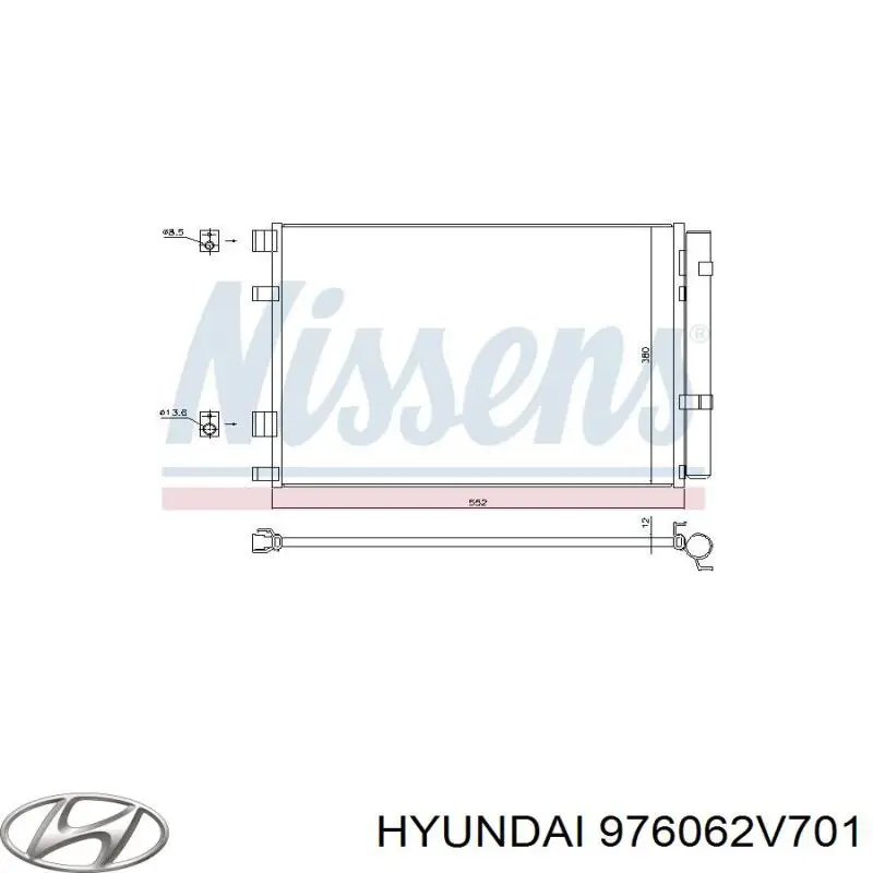 Радіатор кондиціонера 976062V701 Hyundai/Kia
