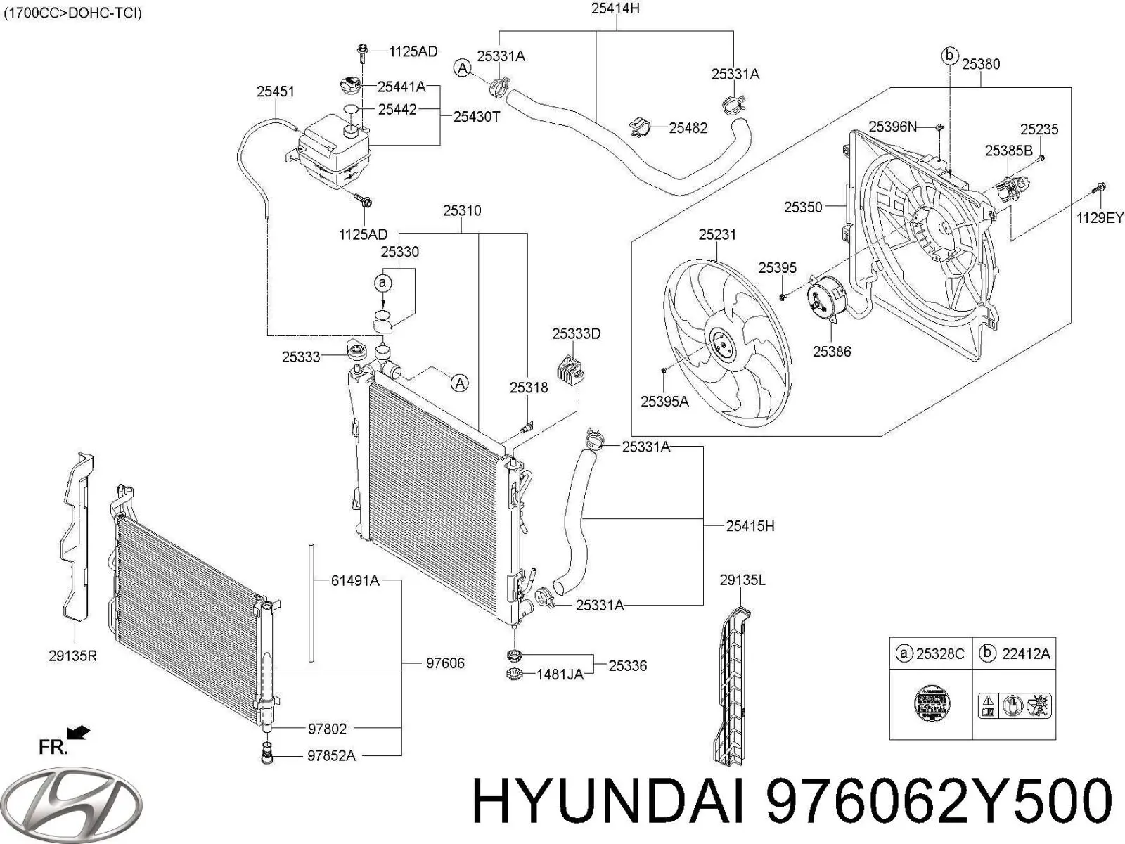 Конденсатор кондиціонера Hyundai/Kia 976062Y500 ціна, від 72.62 USD