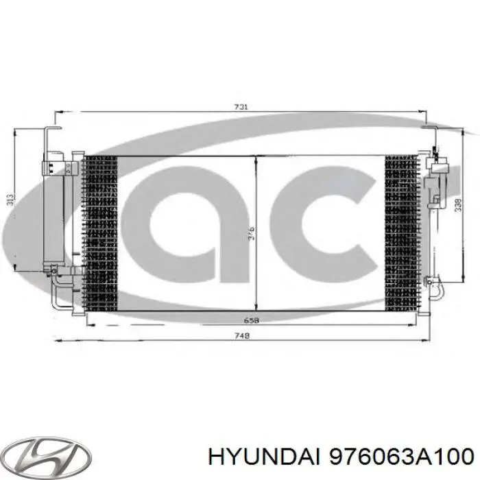 Конденсатор кондиціонера Hyundai/Kia 976063A100 ціна, від 68.86 USD