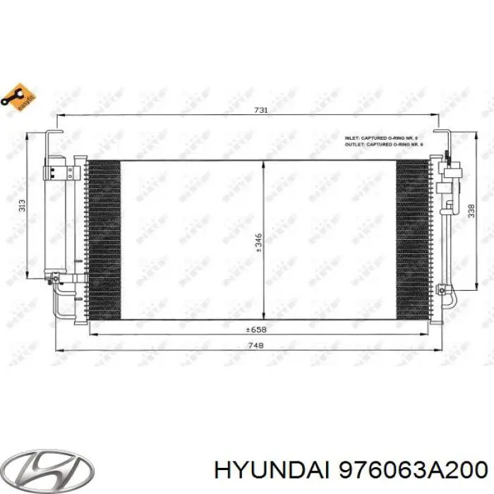 Радіатор охолодження кондиціонера Hyundai/Kia 976063A100