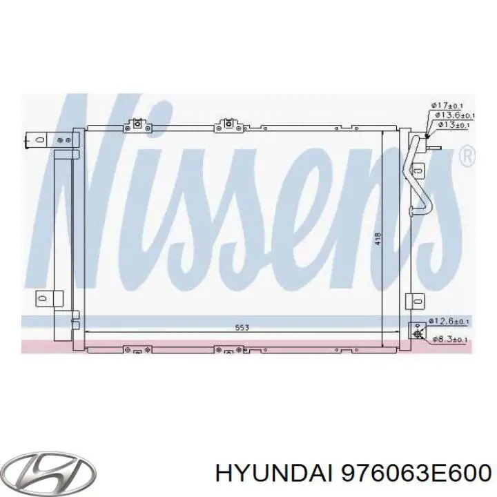 Радіатор кондиціонера 976063E600 Hyundai/Kia