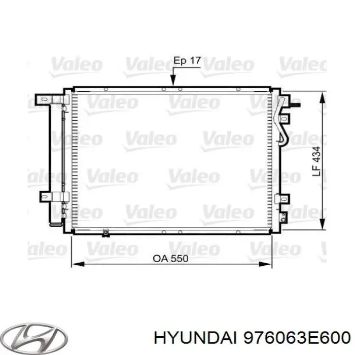 Радіатор кондиціонера 976063E600 Hyundai/Kia