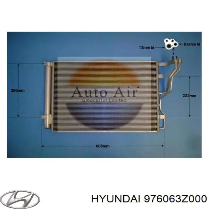 Конденсатор кондиціонера Hyundai/Kia 976063Z000 ціна, від 149.57 USD