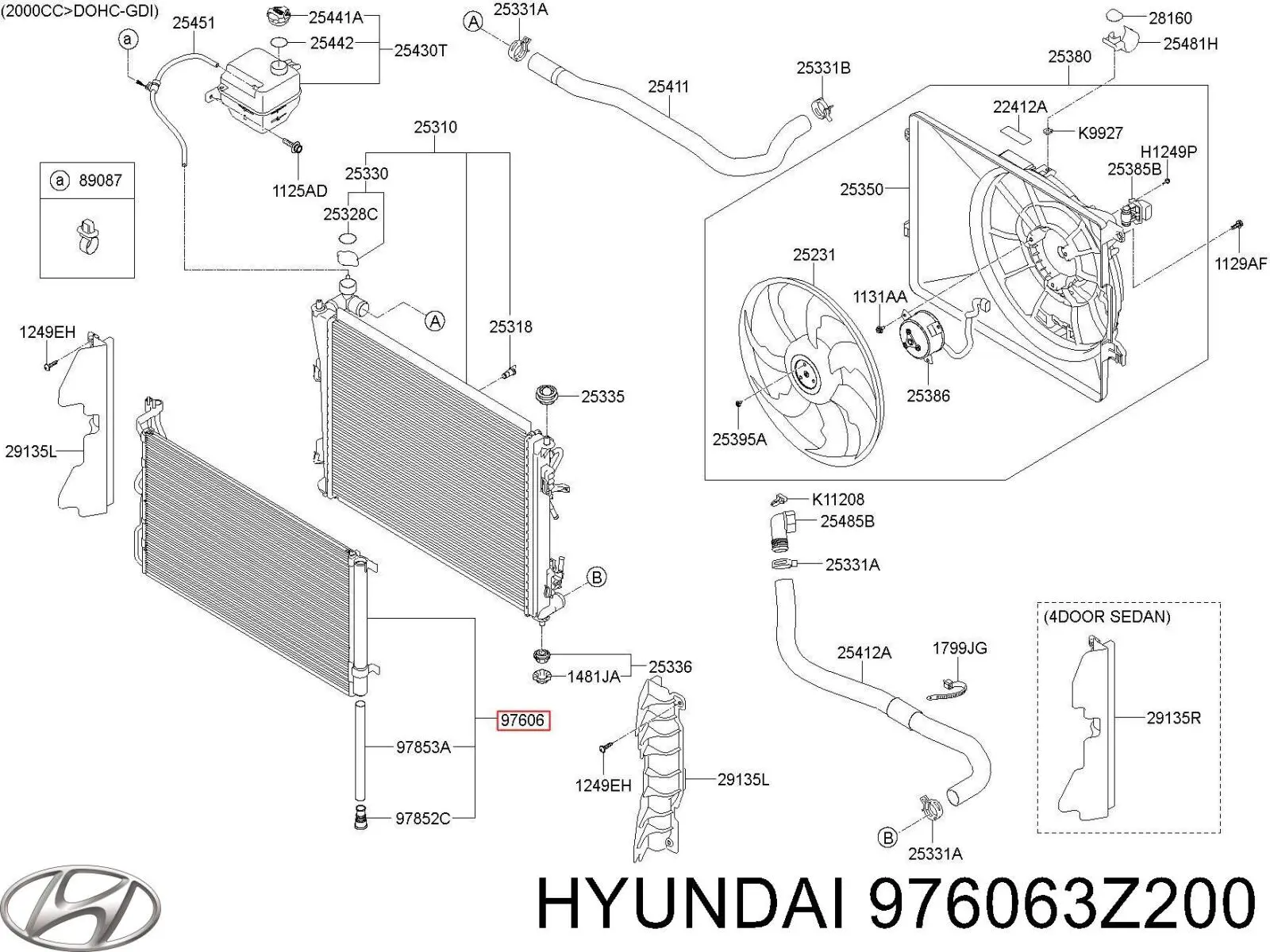 976063Z200 Hyundai/Kia радіатор кондиціонера