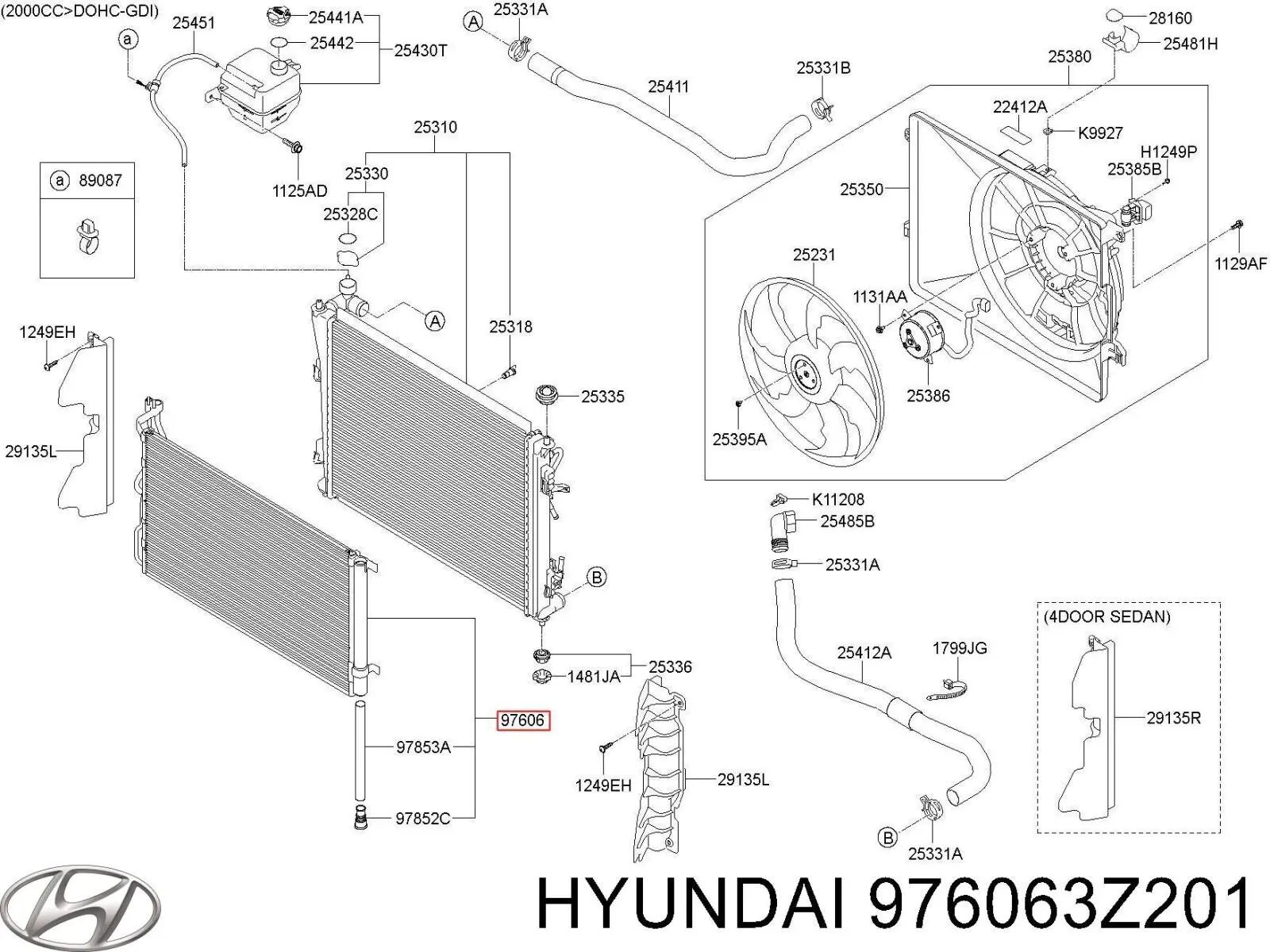 Радіатор кондиціонера 976063Z201 Hyundai/Kia