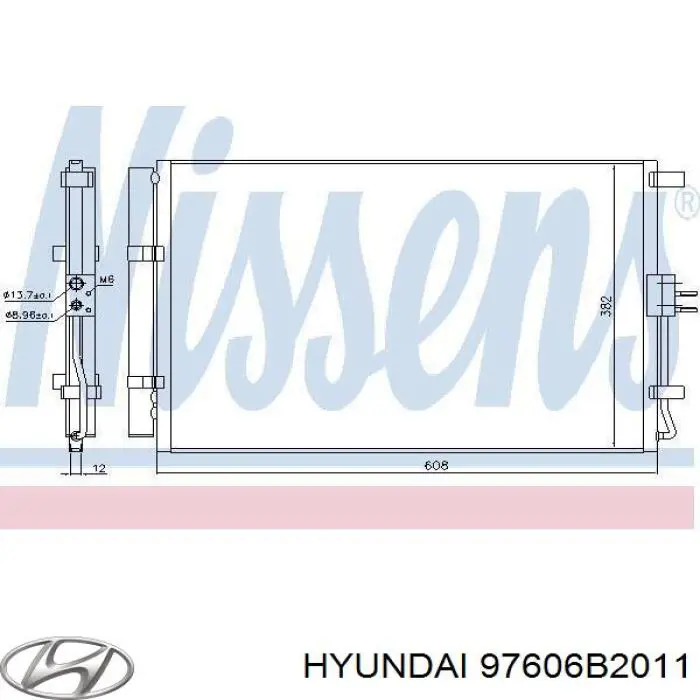 Купити 97606B2011 Hyundai/Kia Радіатор системи охолодження кондиціонера