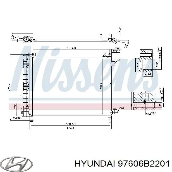 Купити 97606B2201 Hyundai/Kia Радіатор системи охолодження кондиціонера