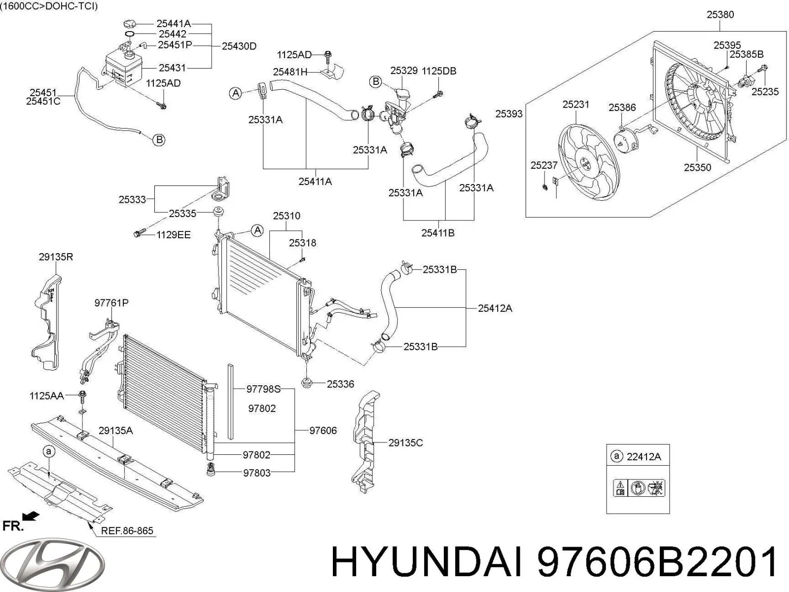 97606B2201 Hyundai/Kia Конденсатор