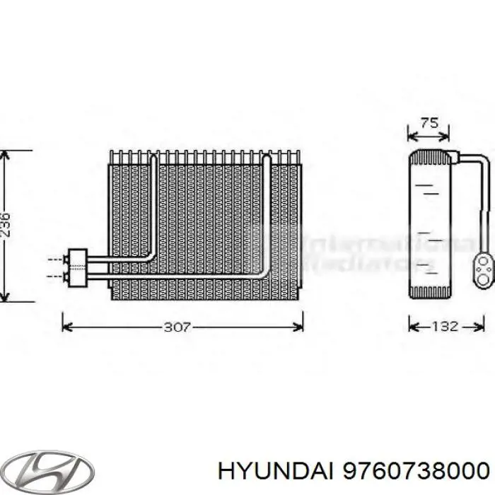 Радіатор кондиціонера салонний, випарник Hyundai Sonata (EU4) (Хендай Соната)