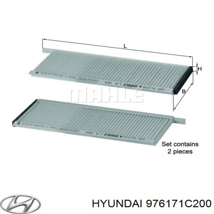 Фільтр повітряний обігрівача Hyundai/Kia 976171C200 ціна, від 5.30 USD