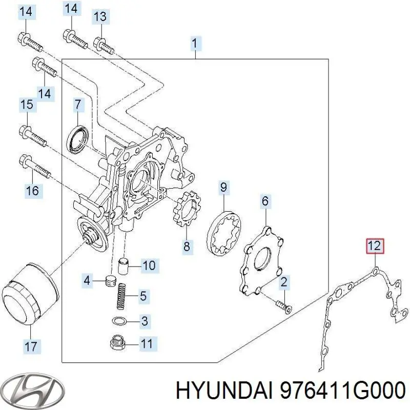 Купити 976411G000 Hyundai/Kia Муфта компресора кондиціонера