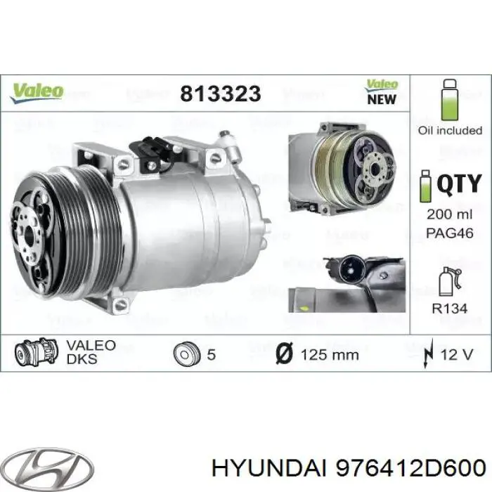 976412D600 Hyundai/Kia Привід компресора системи опалення