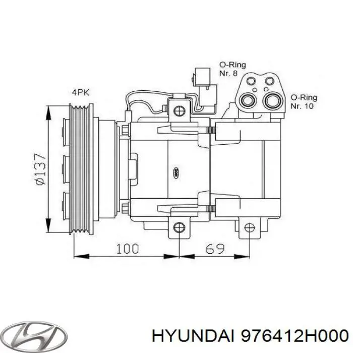 976412H000 Hyundai/Kia муфта компресора кондиціонера