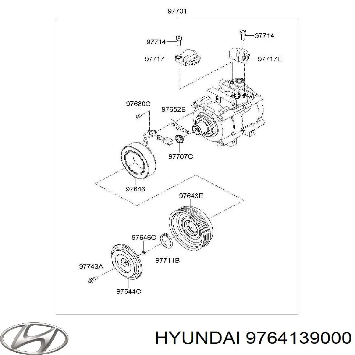 Купити 9764139000 Hyundai/Kia Муфта компресора кондиціонера