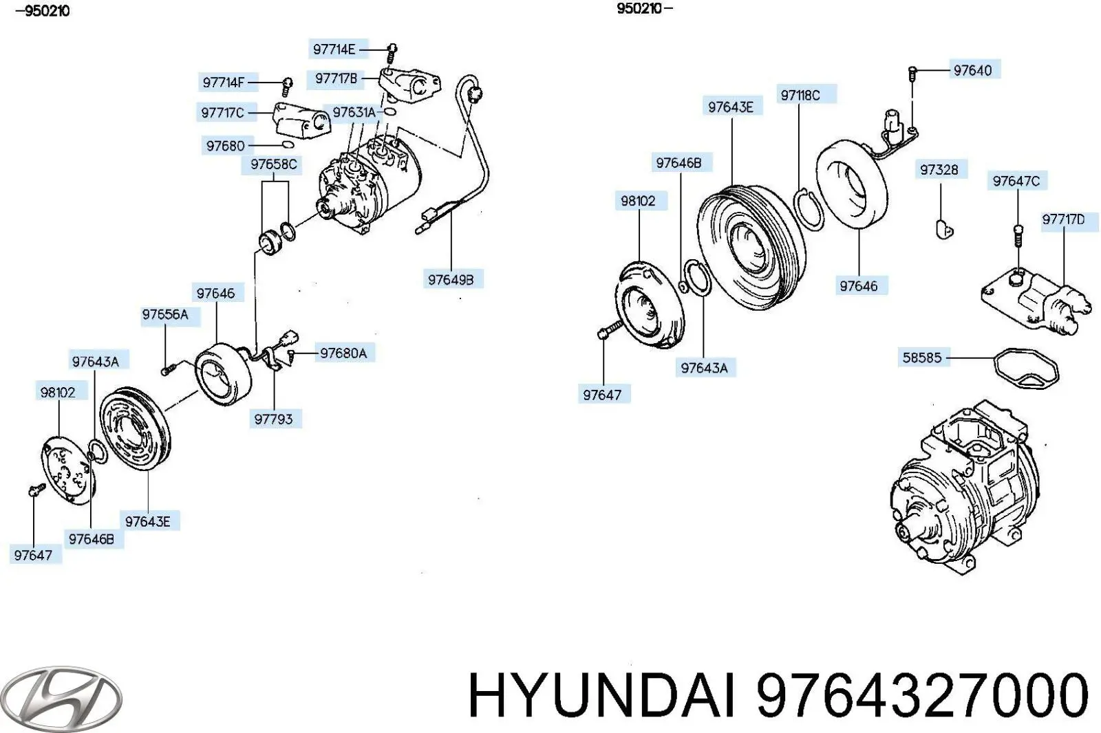 Купити 9764327000 Hyundai/Kia Шків компресора кондиціонера