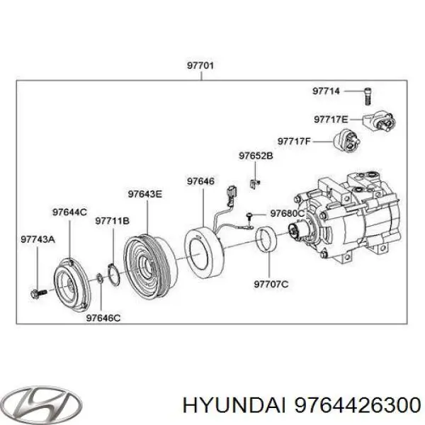 Муфта компресора кондиціонера Hyundai/Kia 9764426300 ціна, від 37.86 USD