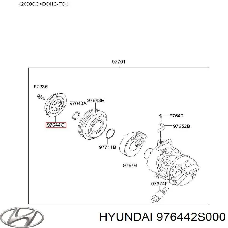 Купити 976442S000 Hyundai/Kia Муфта компресора кондиціонера