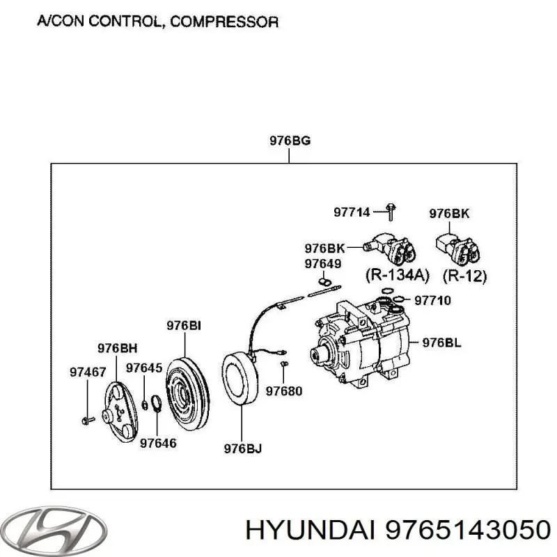 9765143050 Hyundai/Kia Компресор холодоагенту