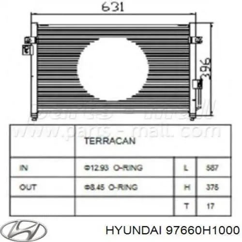 Конденсатор кондиціонера Hyundai/Kia 97660H1000 ціна, від 65.19 USD
