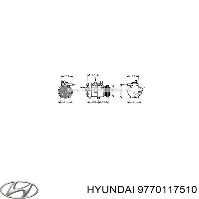 Ремінь приводний, агрегатів 9770117510 Hyundai/Kia