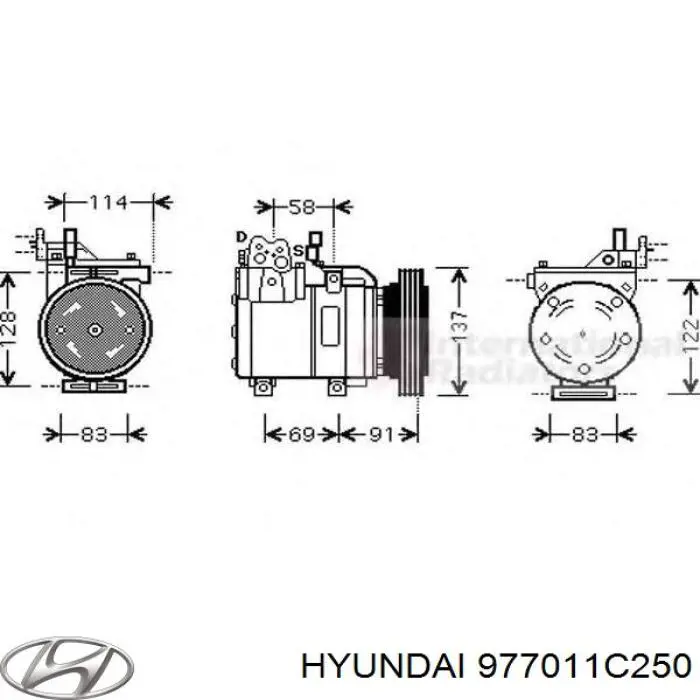 977011C250 Hyundai/Kia компресор кондиціонера