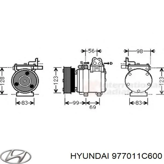 Компресор системи кондиціювання Hyundai/Kia 977011C600 ціна, від 143.97 USD