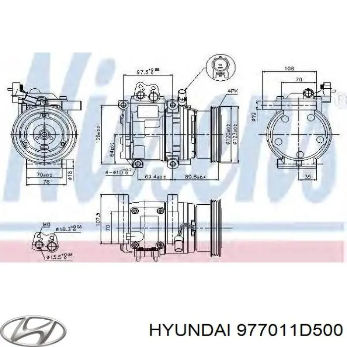 Компресор системи кондиціювання Hyundai/Kia 1625018000 ціна, від 149.17 USD
