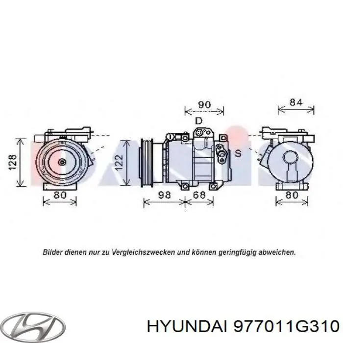 Компресор системи кондиціювання Hyundai/Kia 977011G310 ціна, від 292.53 USD