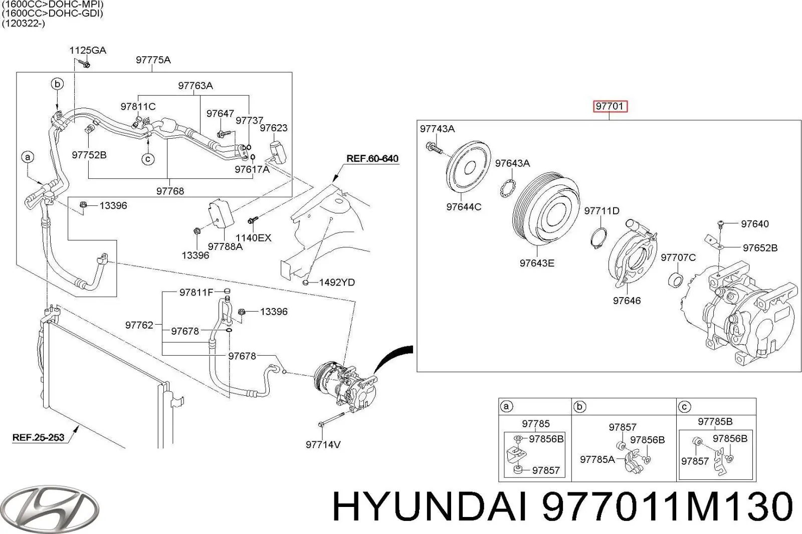 977011M130 Hyundai/Kia Компресор холодоагенту