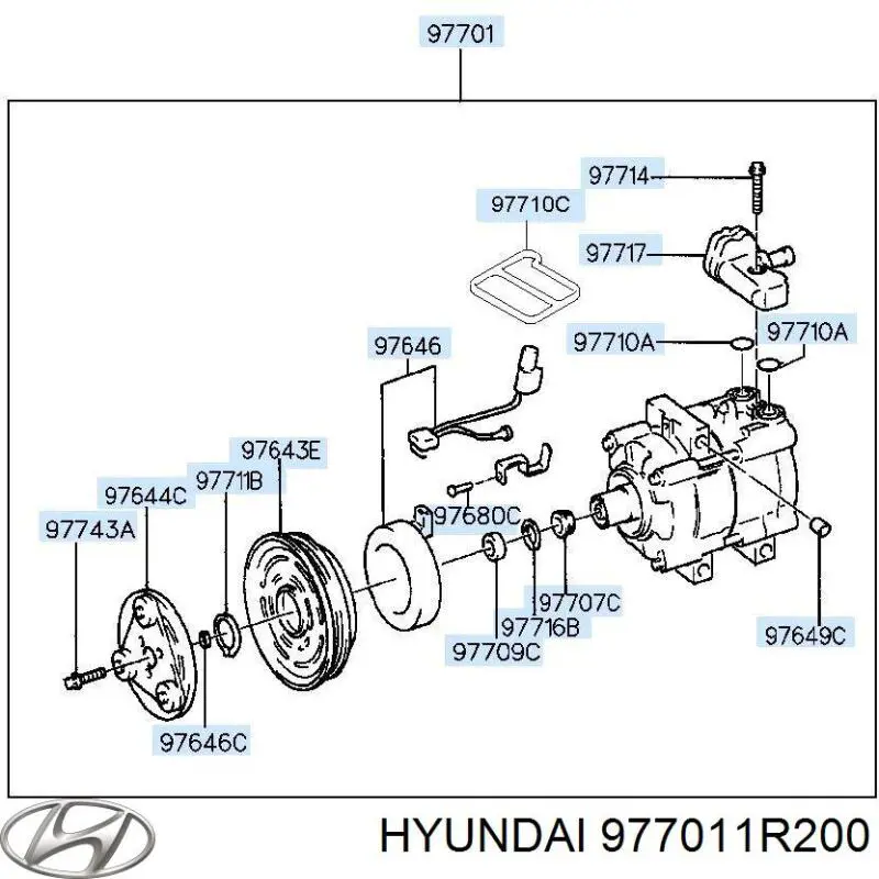 Компресор кондиціонера 977011R200 Hyundai/Kia
