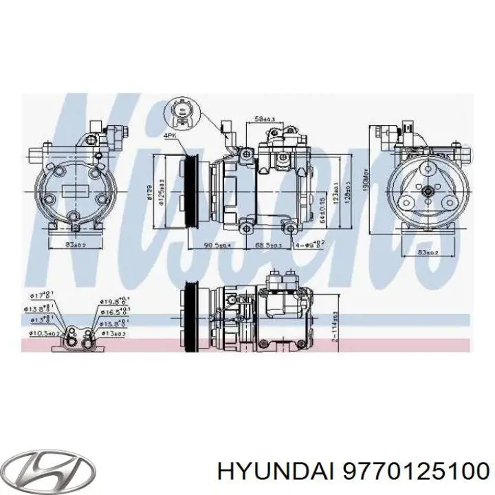 Компресор кондиціонера 9770125100 Hyundai/Kia