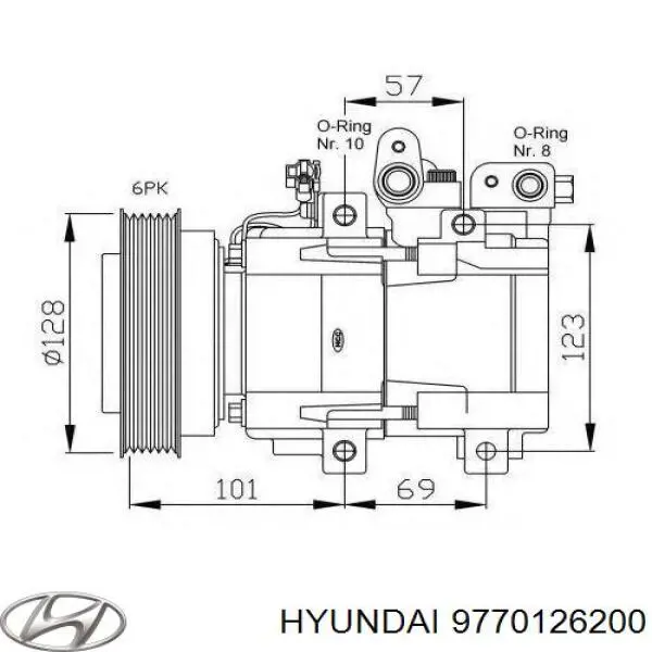Купити 9770126200 Hyundai/Kia Компресор кліматичної установки