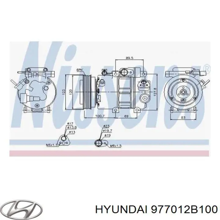 Компресор системи кондиціювання Hyundai/Kia 977012B100 ціна, від 261.85 USD