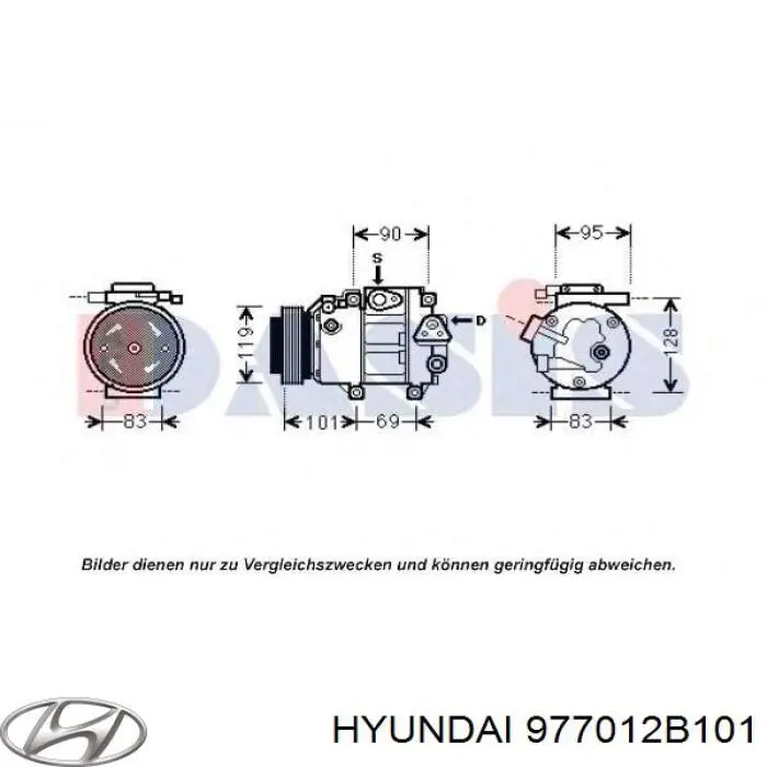 Компресор кондиціонера 977012B101 Hyundai/Kia