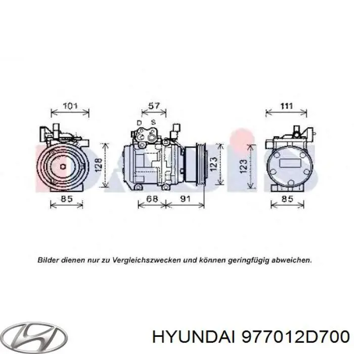 Компресор системи кондиціювання Hyundai/Kia 977012D700 ціна, від 292.39 USD