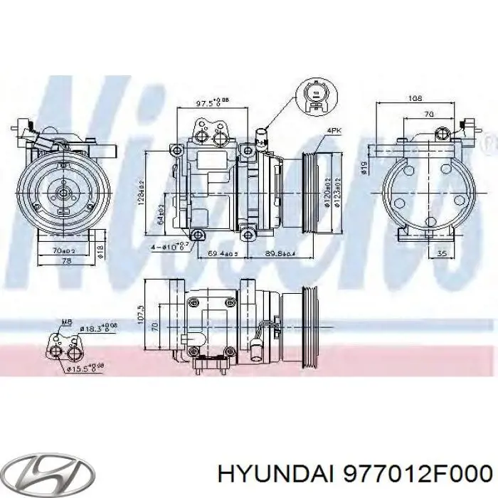 Компресор кондиціонера 977012F000 Hyundai/Kia