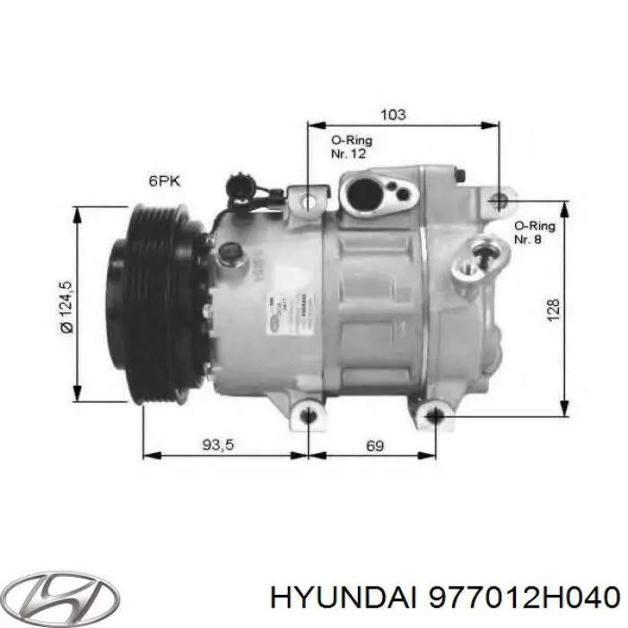 977012H040 Hyundai/Kia компресор кондиціонера
